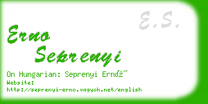 erno seprenyi business card
